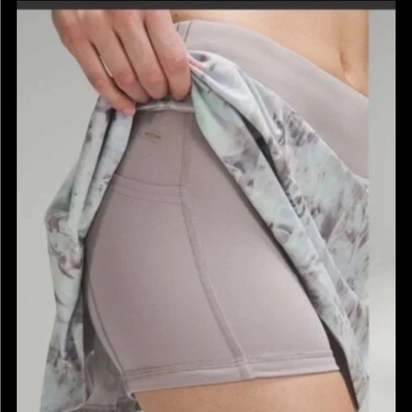 Lululemon Pace Rival Mid-Rise Skirt Plisse Bloom Mauve Grey 4 Tennis Pickleball - Picture 3 of 6
